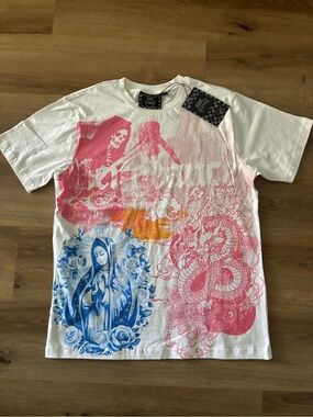 Rebel Vengeance Graphic TShirt NWT Virgin Mary Dragon Grim Reaper Y2K Streetwear